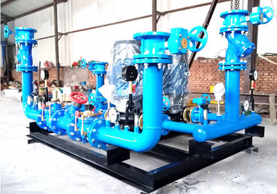 高低區直連供暖機組與管道設備展示